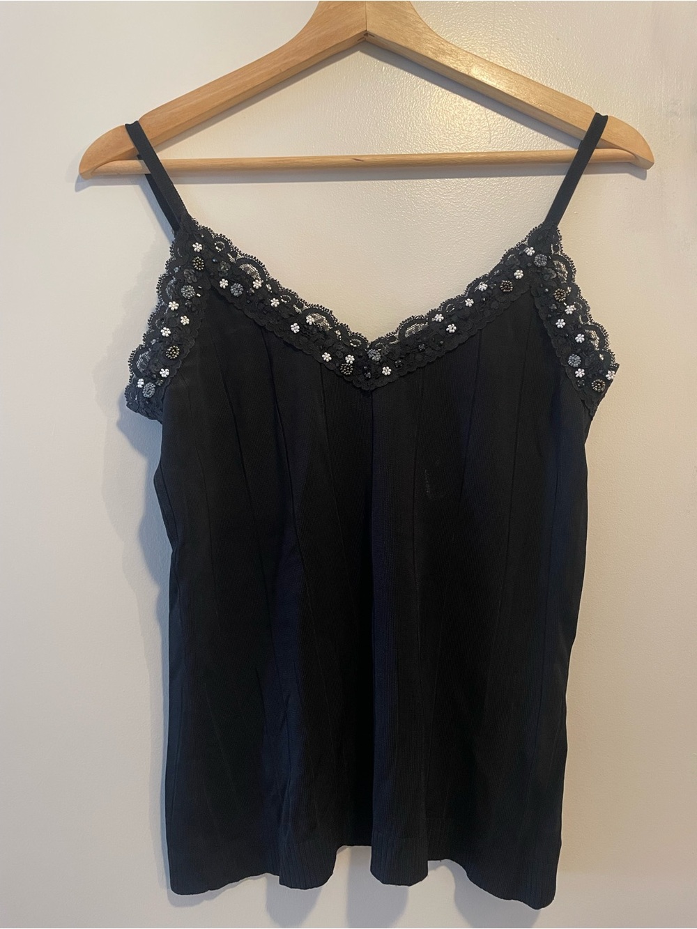Black Lace-Trim Cami Top - Women